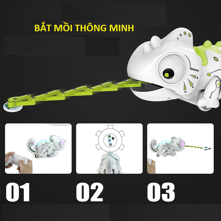 Đồ chơi trẻ em tắc kè hoa săn mồi  có điều khiển, âm nhạc, săn mồi, quà tặng giáng sinh cho bé