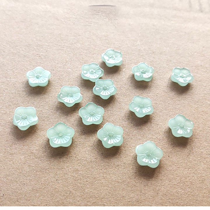 [Nguyên liệu làm trâm] 5 hoa thủy tinh 5 cánh 14mm