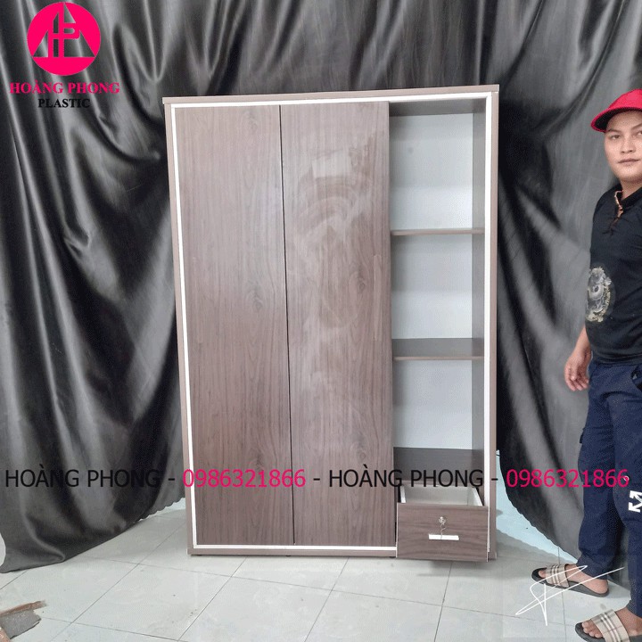 ( HÀNG CHÍNH HÃNG ) Tủ quần áo CỬA LÙA 3 cánh nhựa đài loan vân gỗ ngang 1m22 cao 1m85 miễn phí giao hàng