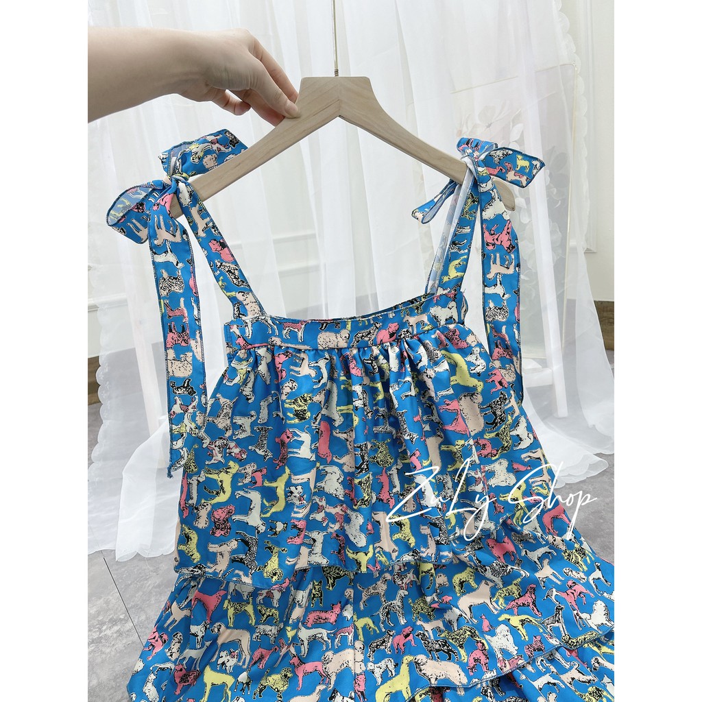 [KÈM QUÀ TẶNG] Váy hai dây xòe tầng màu xanh trời cực đẹp ZuLyShop | BigBuy360 - bigbuy360.vn