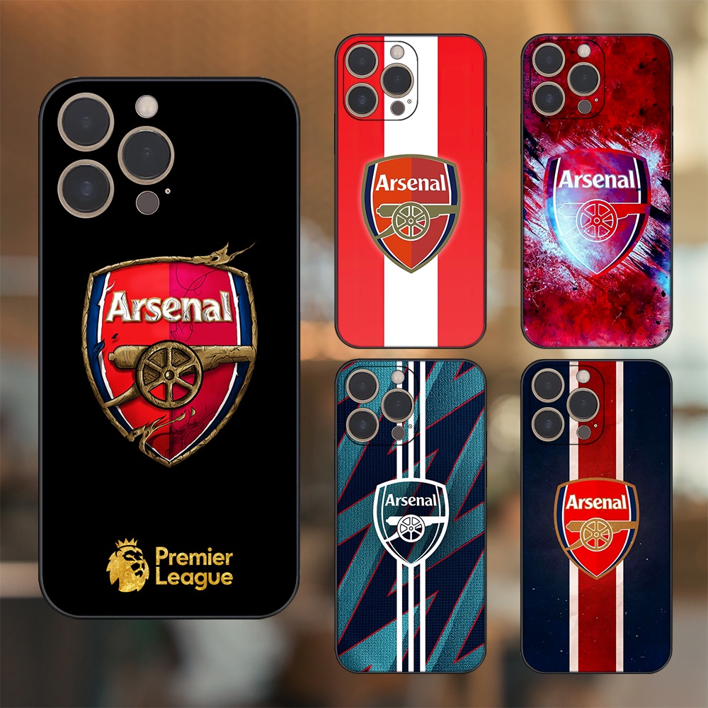 Ốp lưng iPhone 13 Pro dẻo đen cạnh vuông in hình Arsenal FC