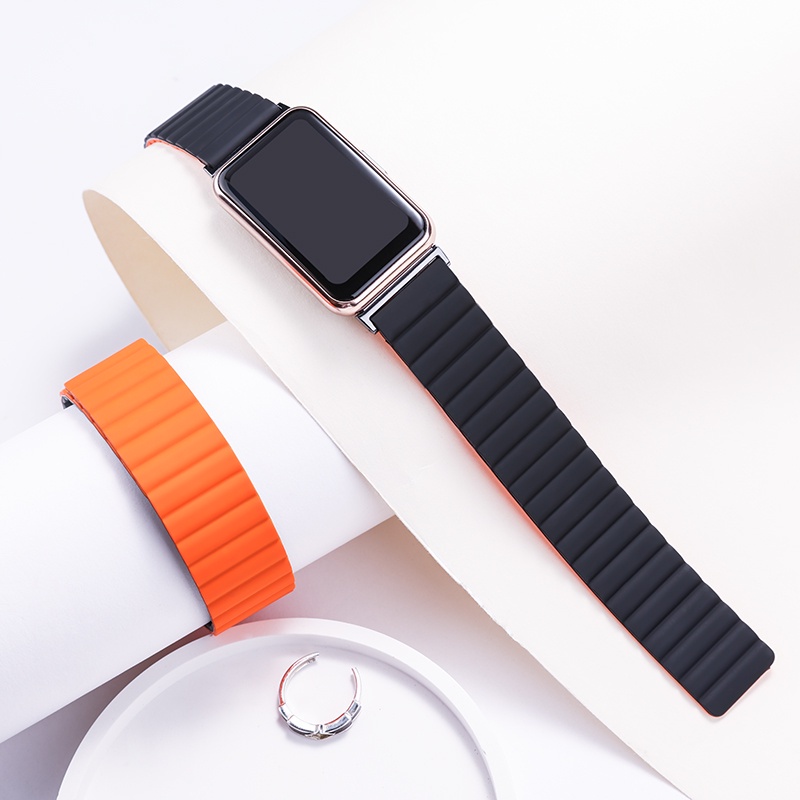 Dây Đeo Silicone Khóa Nam Châm Cho Đồng Hồ Thông Minh Huawei Watch Fit 2
