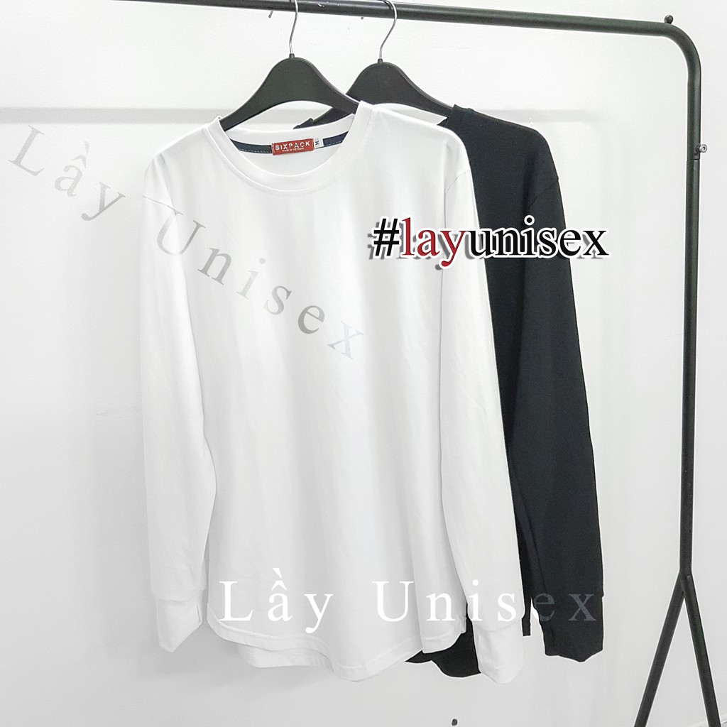 Áo thun nam tay dài Longtee xỏ ngón Đen/Trắng | BigBuy360 - bigbuy360.vn
