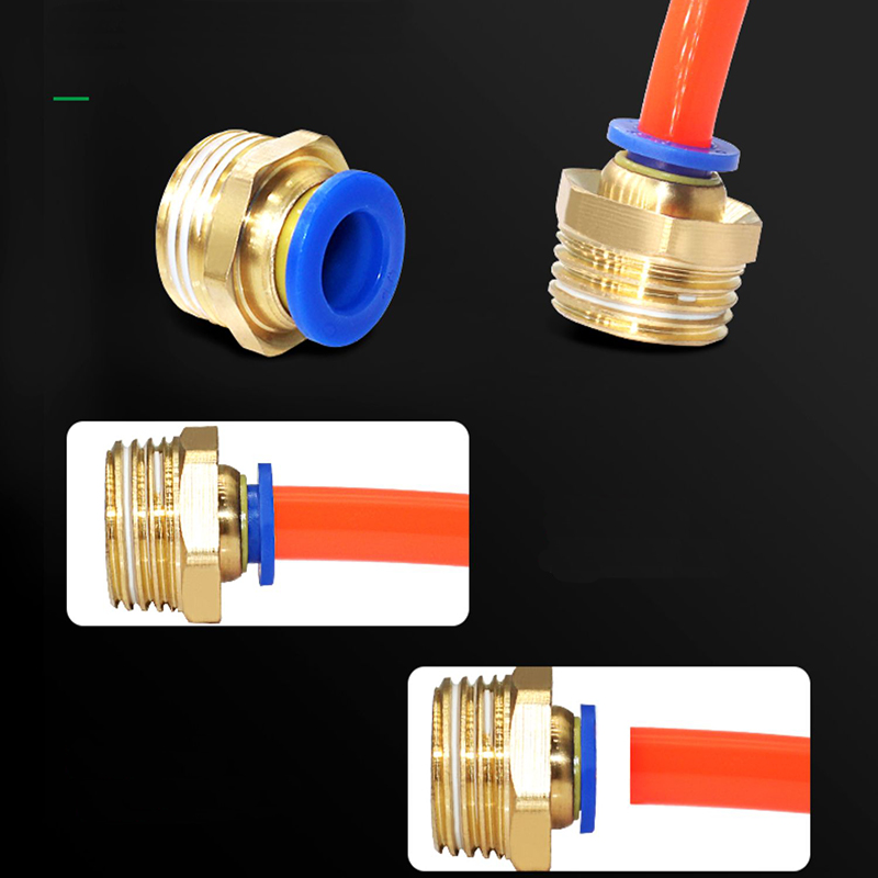 Đầu Nối Nhanh Khí Nén Thẳng 4mm 6mm M5 8mm 10mm 12mm M6 1 / 8 1 / 4 3 / 8 1 / 2