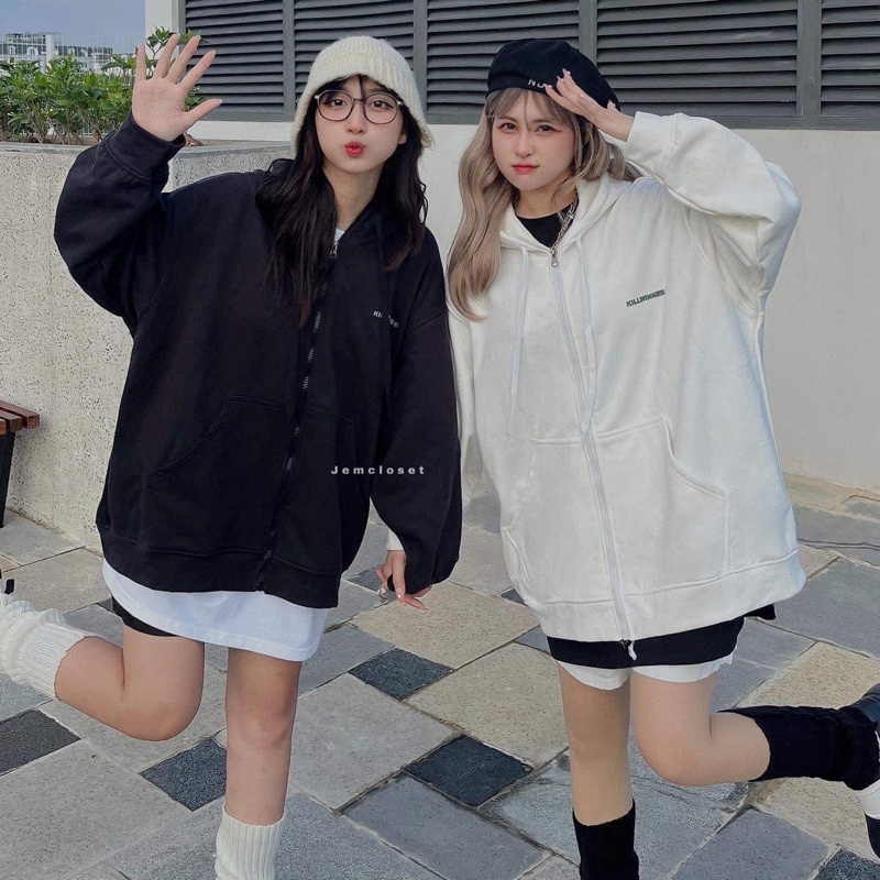 Áo khoác nỉ cotton COM in hai mặt HT12