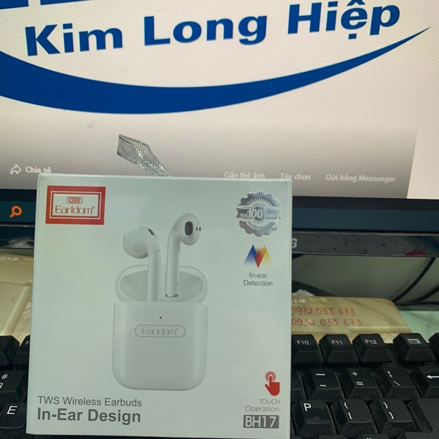 Tai nghe không dây Iphone bluetooth dáng Airpods Earldom BH17, tai bờ lu tút ko dây iphon KLH shop