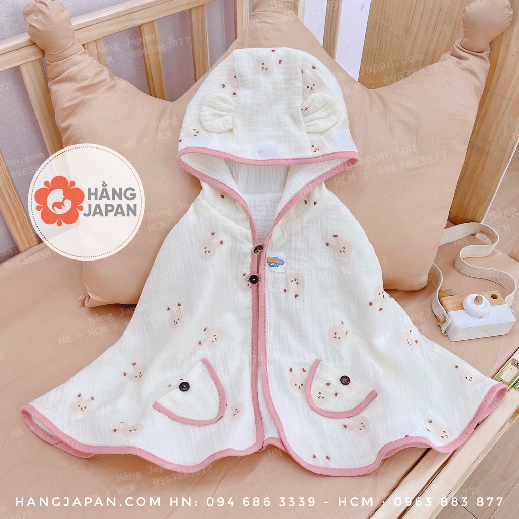 Áo choàng đa năng Bebezoo tặng tấm chắn gió ngăn giọt và khẩu trang 2 lớp cho bé từ sơ sinh đến 5 tuổi