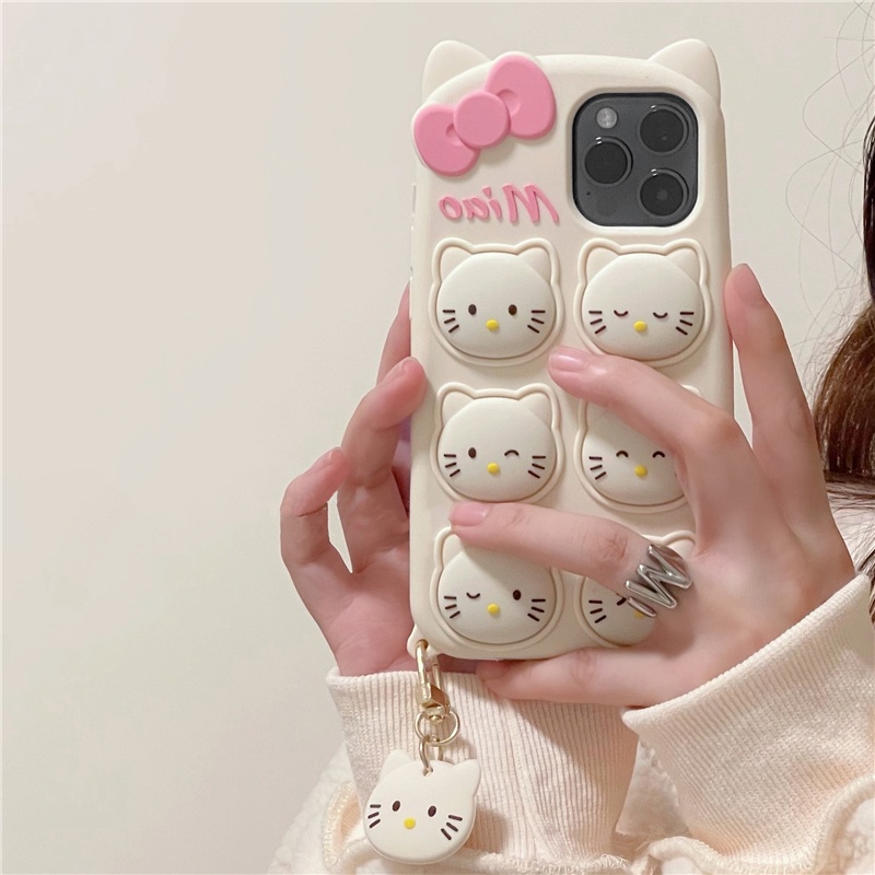 Ốp Điện Thoại Silicone Mềm Chống Rơi In Hình Hello Kitty Cho iPhone 14 13 12 11 Pro Max XS XR X 8 7 6 6S Plus SE 2020