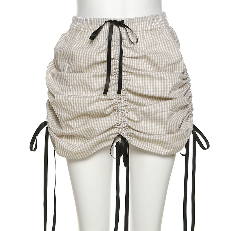 Chân Váy Lưng Cao Kiểu Dây Rút Thời Trang Đường Phố Cá Tính Cho Nữ