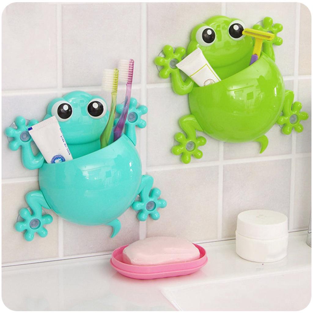 Giá Để Bàn Chải Đánh Răng Hít Tường Hình Ếch Dễ Thương