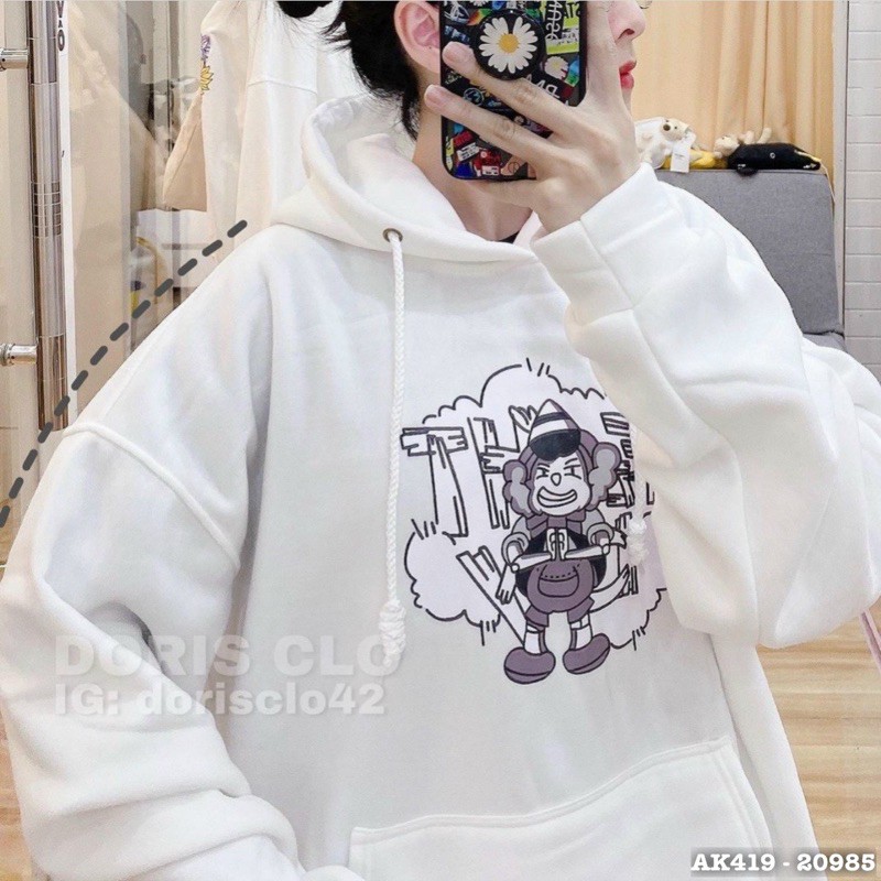 Áo Khoác Hoodie Nam Nữ Nỉ Bông TAY PHỒNG Dày Dặn Form Rộng UNISEX Áo Hoodie Nam Nữ Nỉ Ngoại Sweater Nam KHỈ - AK419