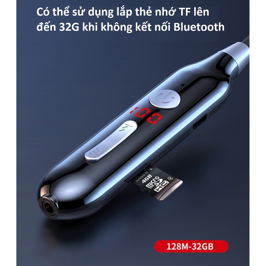 Tai Nghe Bluetooth thể thao S880 chip 5.0 Pin khủng 800mAh, Nghe Nhạc 100h ,hỗ trợ LED báo % pin, hỗ trợ khe lắp thẻ nhớ