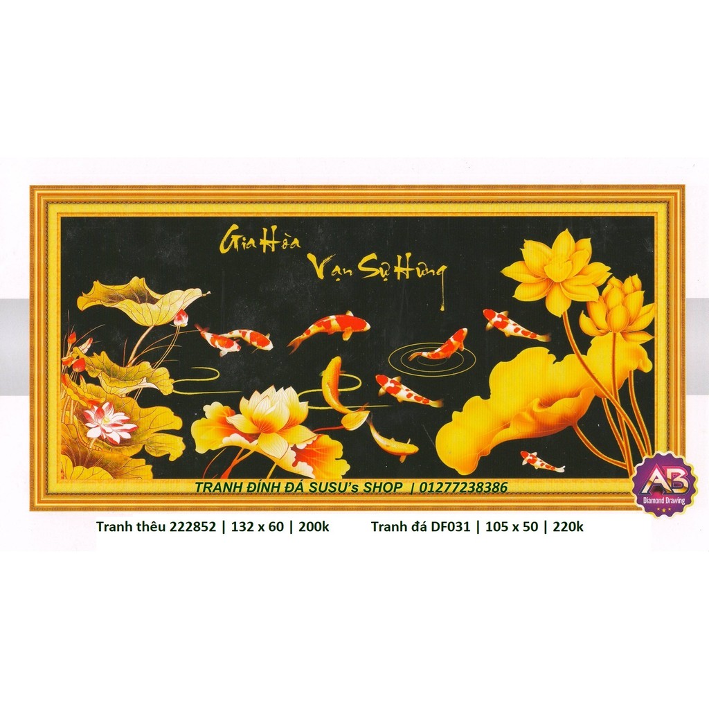 Tranh thêu gia hòa vạn sự hưng  (132 x 60 cm)