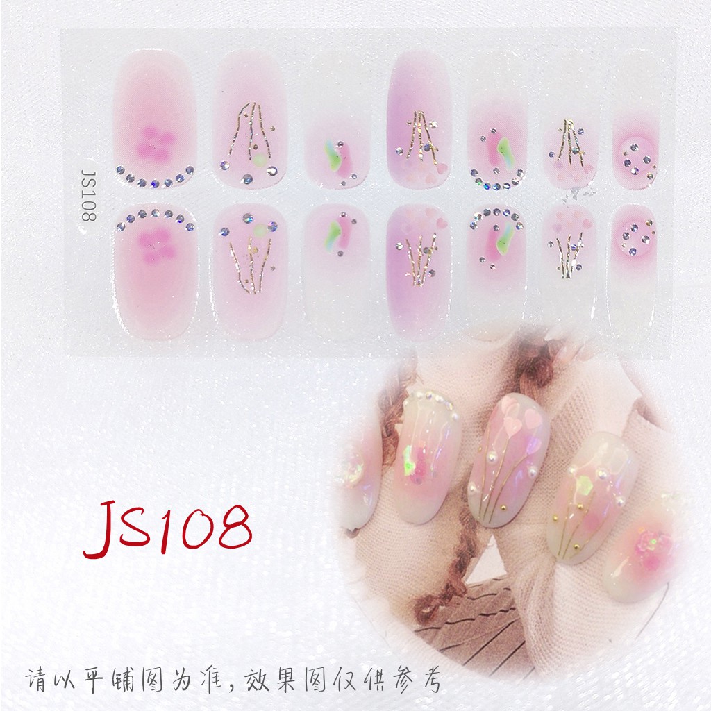 [Hàng mới về] Bộ 14 Miếng Dán Trang Trí Móng Tay Không Độc Hại Js101-Js150