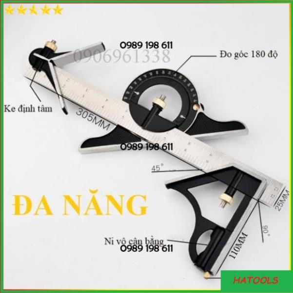 Thước Đo Góc Độ Đa Năng 12 IN 1 Dụng Cụ Đo Góc Xây Dựng Thông Minh QE083