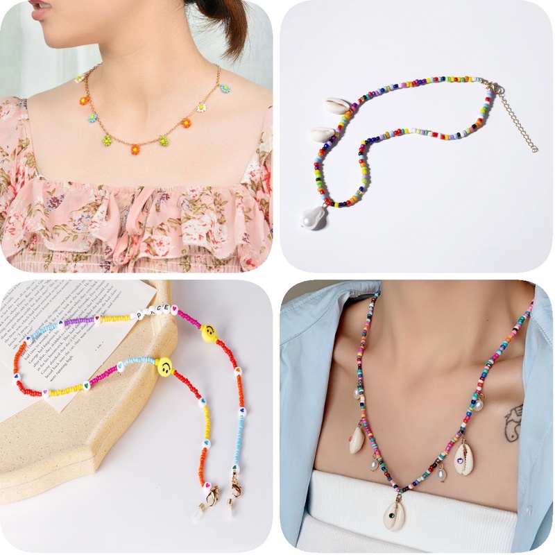 Set 1000 Hạt Thủy Tinh Mini 2mm Nhiều Màu Dùng Làm Trang Sức/ Vòng Tay/ Vòng cổ DIY