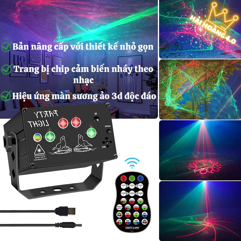 Đèn laser phòng bay theo nhạc, Đèn led sân khấu vũ trường karaoke hàng nhập cao cấp