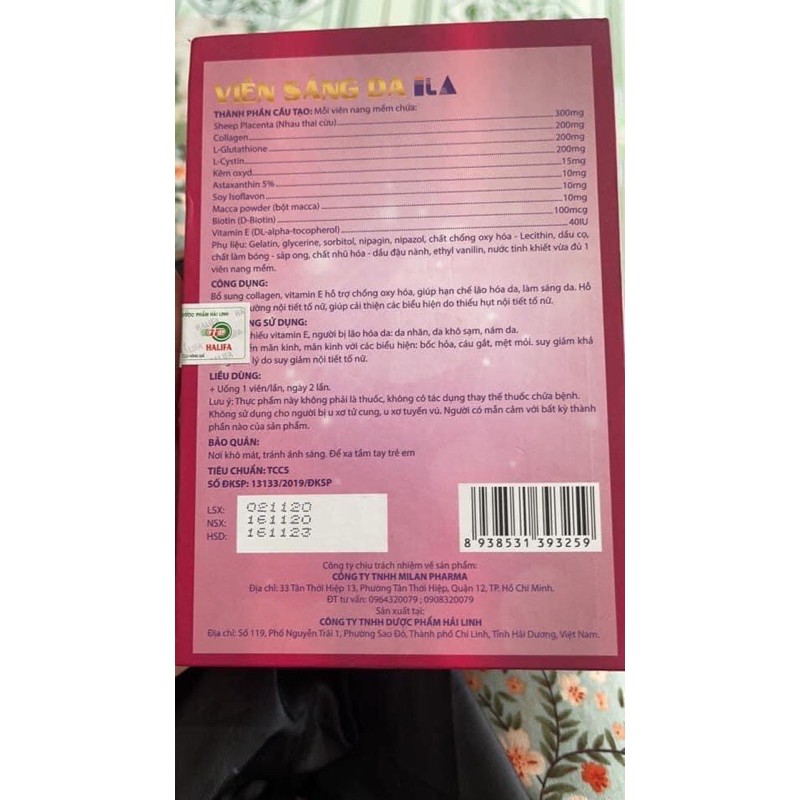 VIÊN UỐNG SÁNG DA ILA YODY WHITE PHƯƠNG ANH