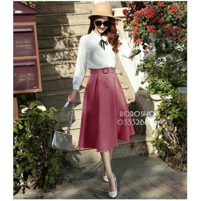 Chân Váy Nữ ❣️𝑭𝒓𝒆𝒆𝒔𝒉𝒊𝒑❣️ Chân váy xep ly kèm belt nana xinh xắn Hàng thiết kế phom chuẩn đẹp