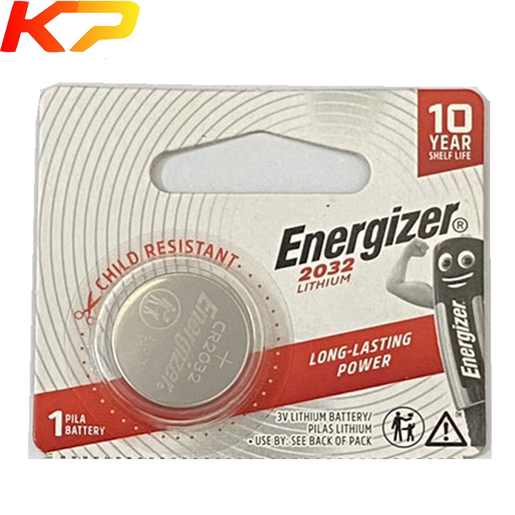 2 Pin CR2032 Energizer Lithium 3V.