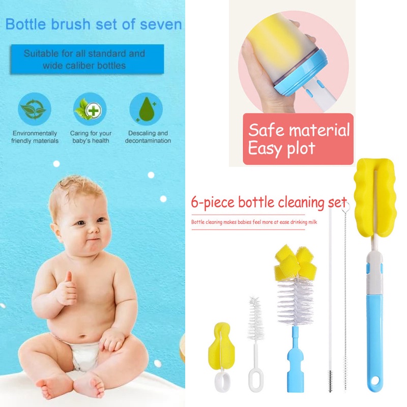 Bộ 6 Cọ Vệ Sinh Bình Sữa Em Bé