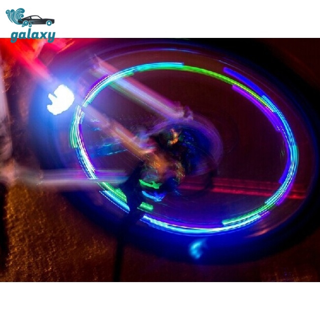 2Pcs/Set Bike Car Motorcycle Wheel LED Light, Tire Tyre Valve Cap Spoke Neon LED Flash Light - to