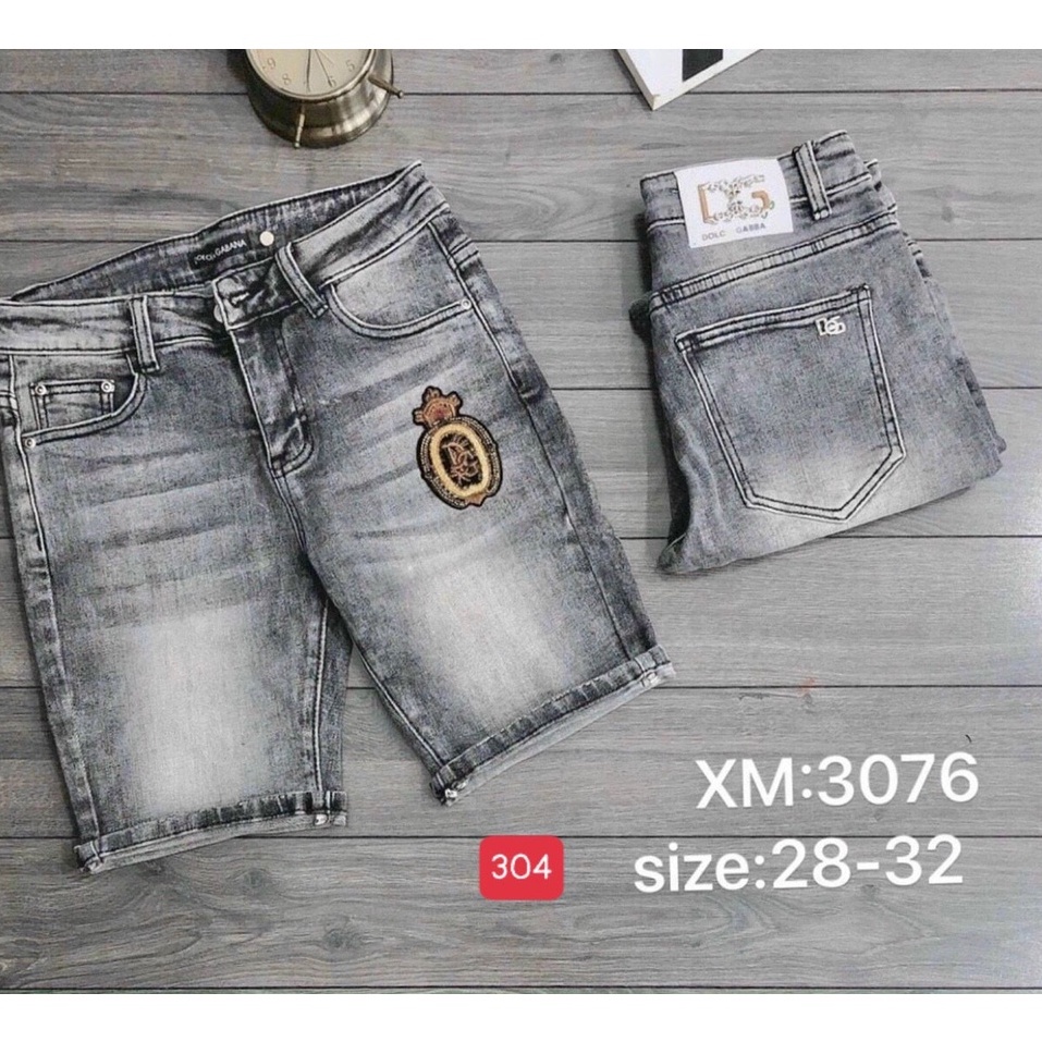 Quần short jean nam logo cao cấp - chất liệu Denim, co dãn tốt - Thời Trang Nam Nữ Gemini KV304