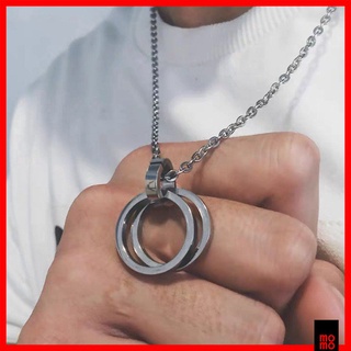 Xj-hip Hop Tất Cả Trận Đấu Dây Xích Cặp Đôi Xương Đòn Vòng Đôi Thép Titan Mặt Dây Chuyền Vòng Cổ Phiên Bản Hàn Quốc Đơn Giản Dài Áo Len Dây Xích