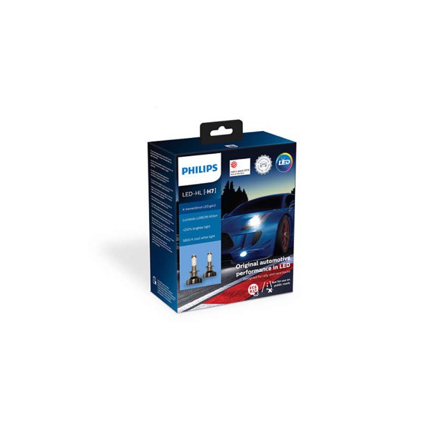 BÓNG ĐÈN Ô TÔ PHILIPS BÓNG ĐÈN XE HƠI LED H7 13V 25W 5800K ĐÈN TĂNG SÁNG 250% H7 11972XUWX2 ÁNH SÁNG TRẮNG