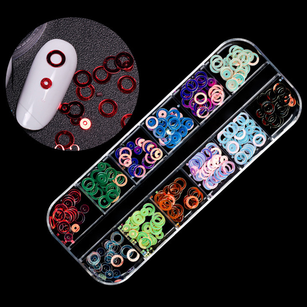 [Hàng mới về] Hộp kim sa trang trí móng tay nghệ thuật DIY lấp lánh thời trang