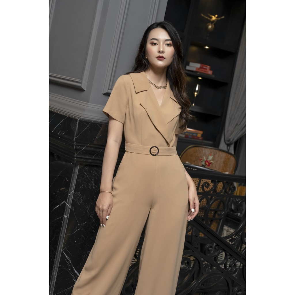 Jumsuit cổ bẻ, túi quần, đai eo rời Emspo AQL4059