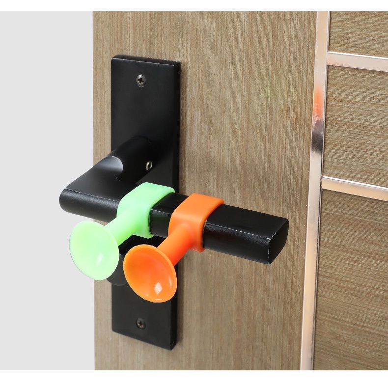 Chặn cửa MILASO miếng chặn tay nắm cửa hút chân không kiêm giá đỡ điện thoại silicon an toàn HG-001404