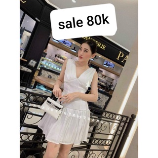 Sale đầm váy dự tiệc tơ lụa cổ V đuôi cá có lót quần