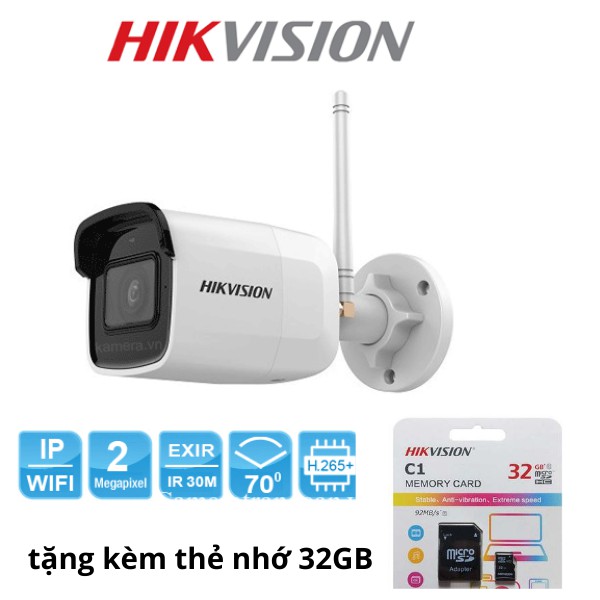 Camera IP hồng ngoại không dây 2.0 Megapixel HIKVISION DS-2CD2021G1-IDW1 | BigBuy360 - bigbuy360.vn