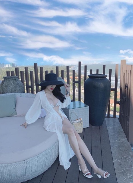 Kimono, Áo choàng chiffon đi biển sành điệu (kèm dây lưng)