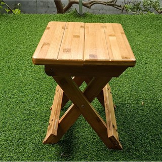 Ghế Gỗ Mini Gấp Gọn Tiện Dụng Đi Du Lịch, Dã Ngoại, Câu Cá, Gấp Xếp Đa Năng Bằng Gỗ Tre Ép