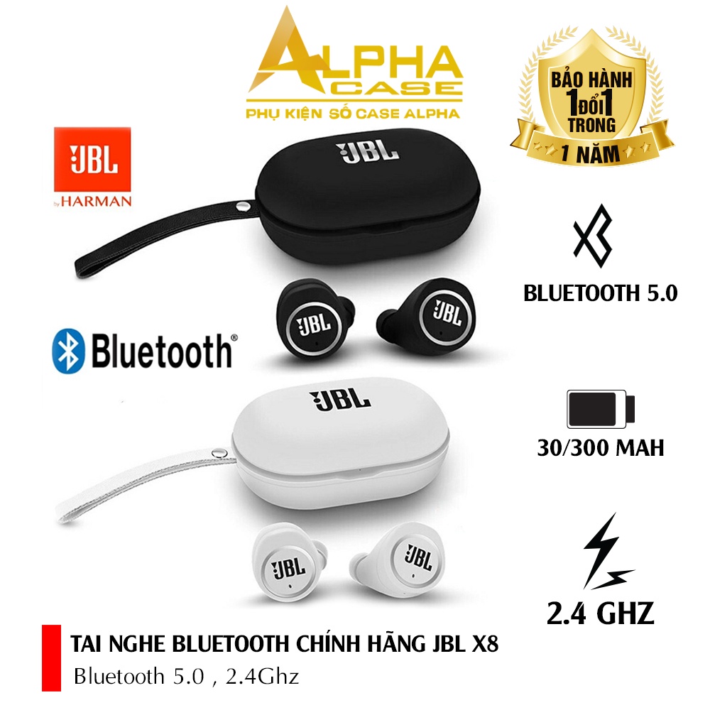 Tai Nghe Bluetooth Chính Hãng JBL X8 , Siêu Hot Hỗ Trợ Bluetooth 5.0 , Kiểu Dáng Nhỏ Gọn Di Động