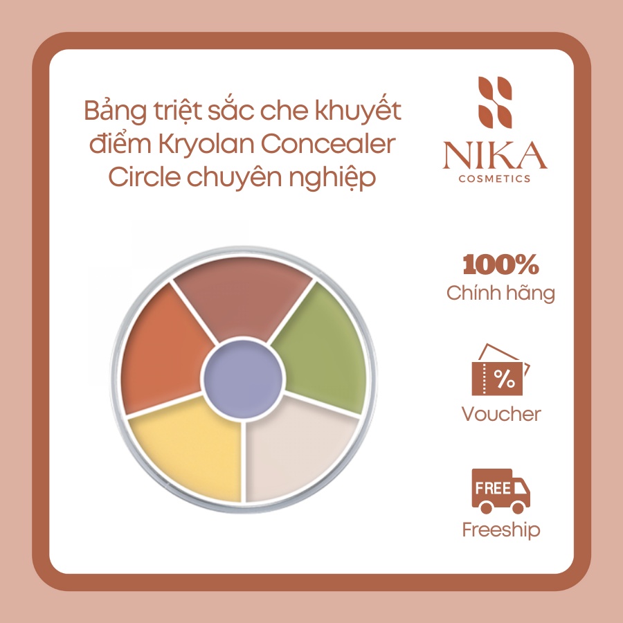 Bảng triệt sắc che khuyết điểm Kryolan Concealer Circle chuyên nghiệp 40g [Nika Story]