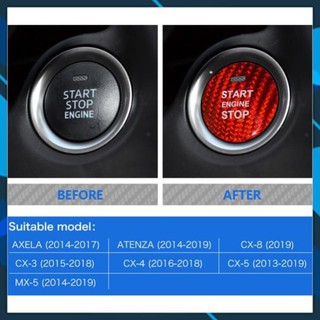 ⚡️𝐅𝐑𝐄𝐄 𝐒𝐇𝐈𝐏 𝟓𝟎𝐊⚡️ Ốp nút start stop sợi cabon thật cho xe mazda Cx5,3, 6