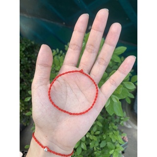 dây chỉ đỏ may mắn gắn bi bạc 925