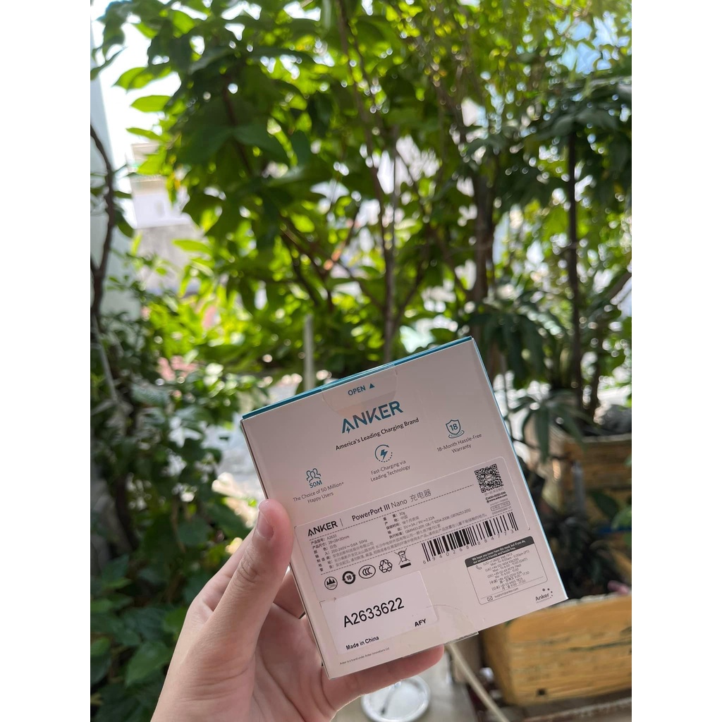 Củ sạc nhanh Anker Powerport III Nano 20W - Bảo hành 12 tháng 1 đổi 1