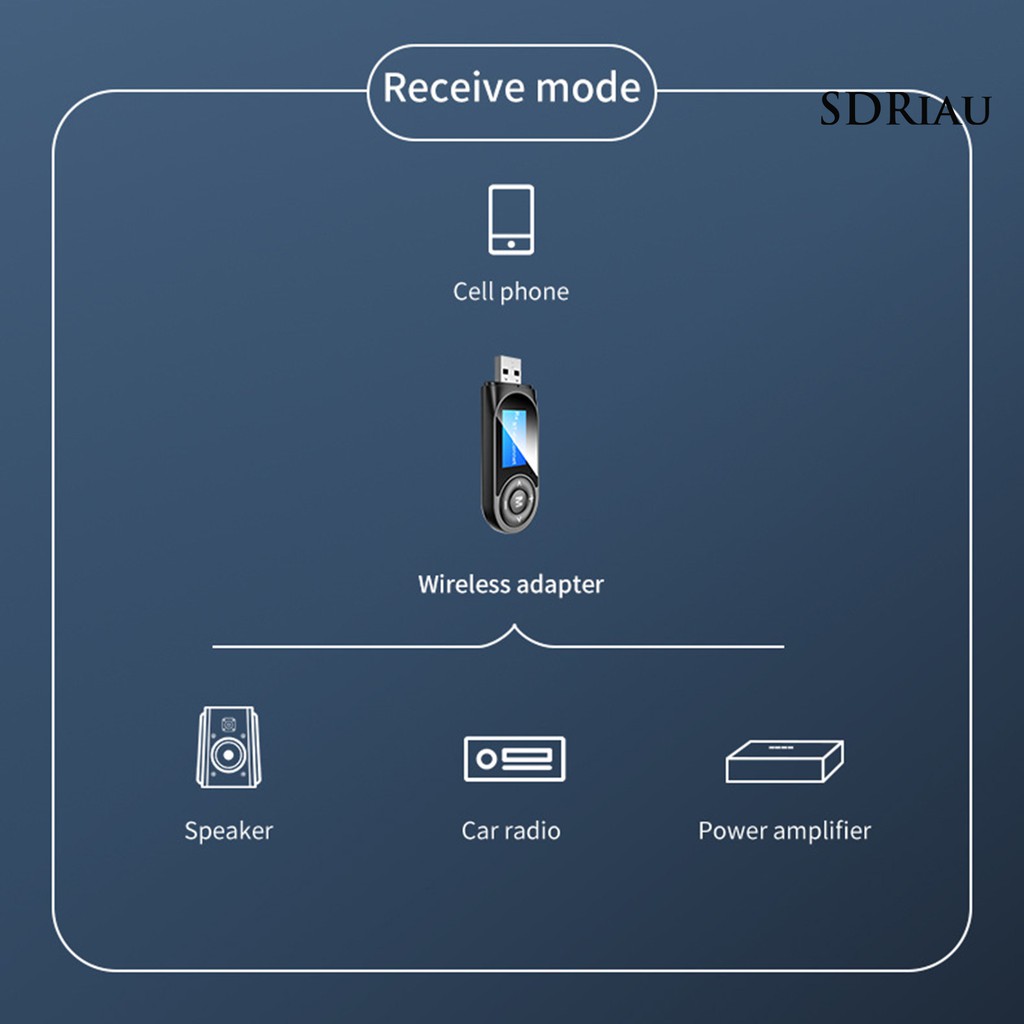 Usb thu phát bluetooth 5.0 Qcdz T13 đầu cắm 3.5mm tiện dụng cho xe hơi