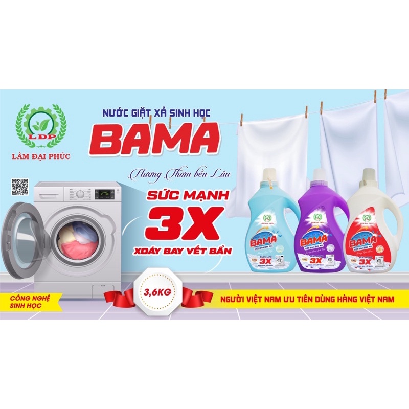 Nước Giặt Sinh Học BAMA Lâm Đại Phúc 3,6kg