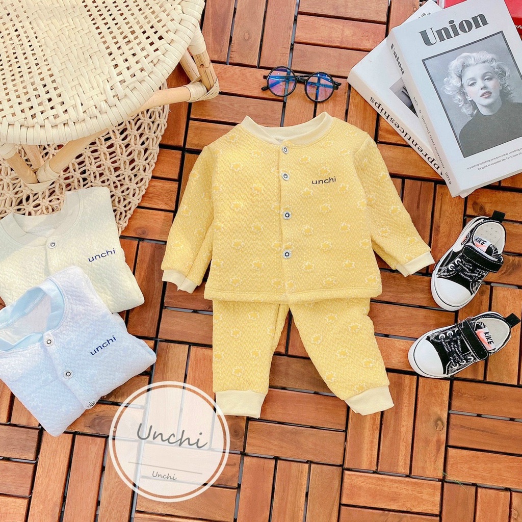 SALE 30%- BỘ UNCHI CHÍNH HÃNG - xốp ấm,mềm loại đẹp nền màu cực đẹp thu đông cho bé