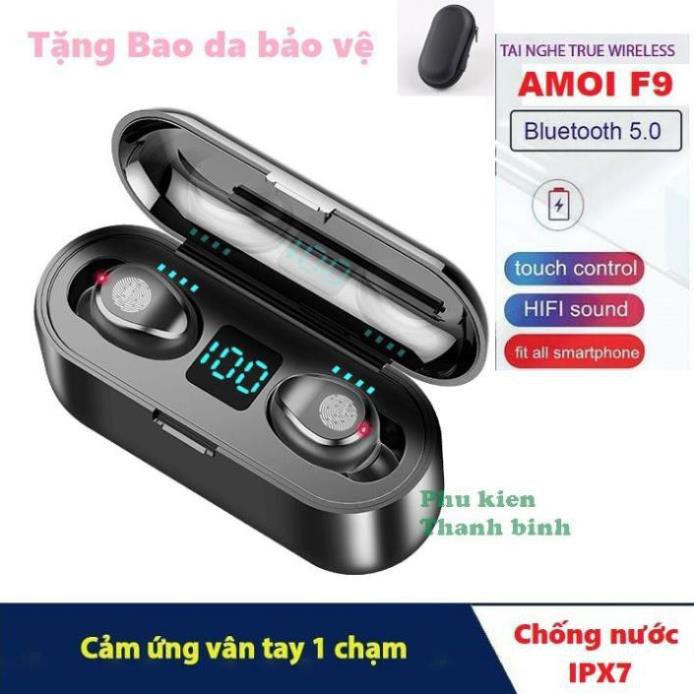 Tai Nghe Không Dây Bluetooth 5.0 Amoi F9 TWS - Chuyên Gaming - Âm Thanh True Wireless - Phiên Bản Cảm Ứng