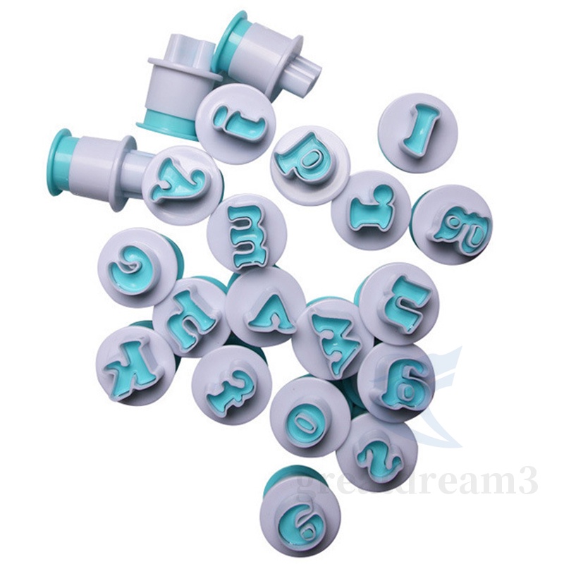 Set khuôn nhấn cắt dập tạo hình bánh quy hình chữ số / chữ cái tiếng Anh dễ sử dụng
