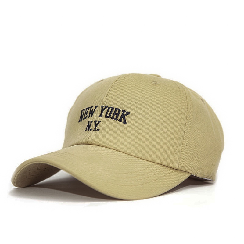 Mũ lưỡi trai LINJW vải cotton mềm mại thêu chữ cái phong cách Hàn Quốc cho nam và nữ