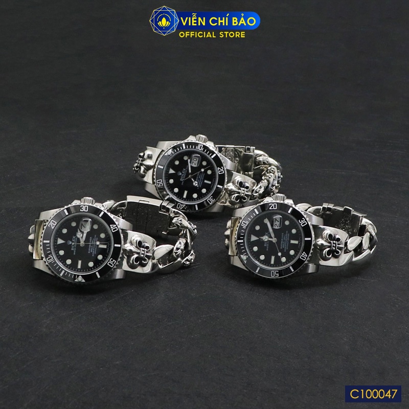 Đồng hồ dây bạc nam dây đeo chất liệu bạc Thái S925 thương hiệu Viễn Chí Bảo C100049