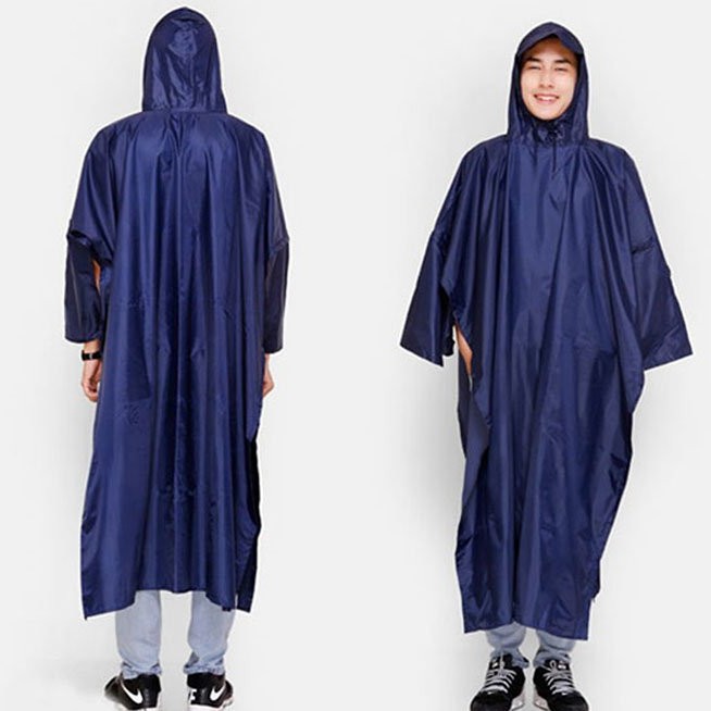 💥 Áo Mưa Vải Dù 💥 Áo mưa người lớn, dạng cánh dơi xẻ tà cài núc, siêu bền, không họa tiết.