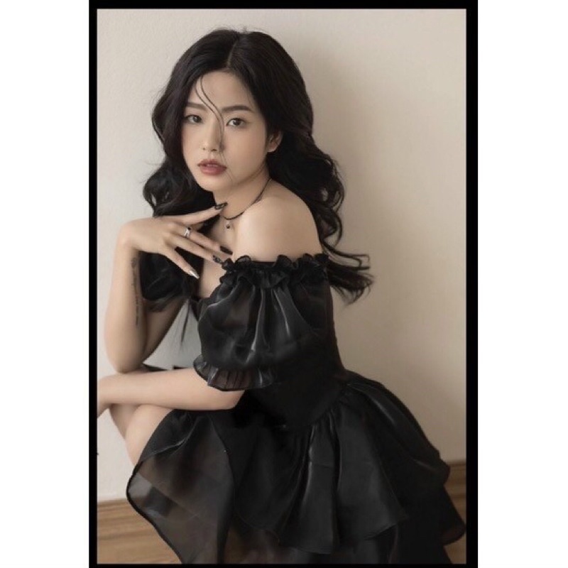 (Có BigSize) Đầm Váy Đen Tơ Organza Bèo Tầng Mặc Đi Tiệc Đi Chơi